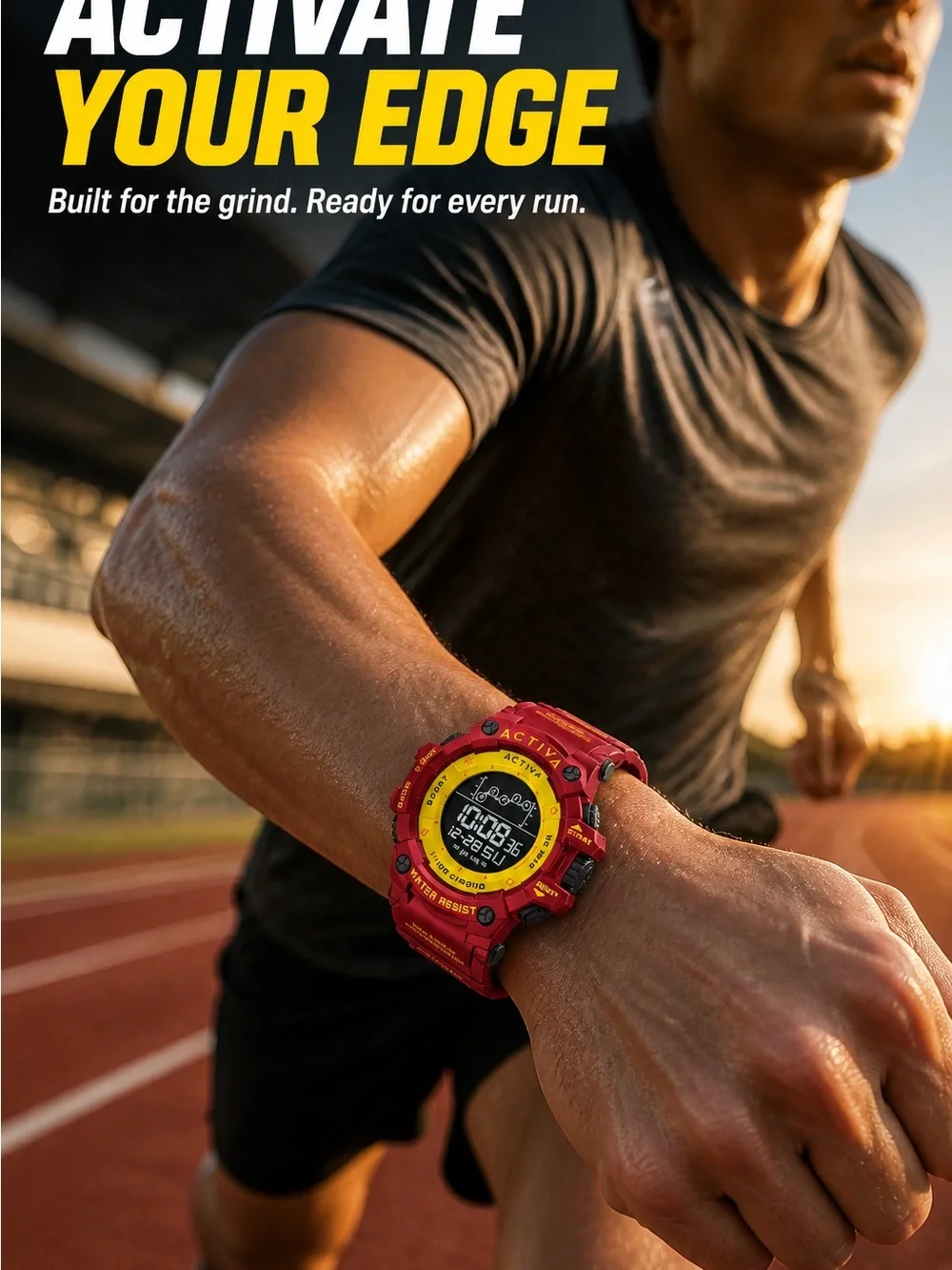 Activa x Invicta Red Sports Digital Watch - three year warranty